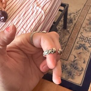 Sterling Silver Open Skull Ring - Silver